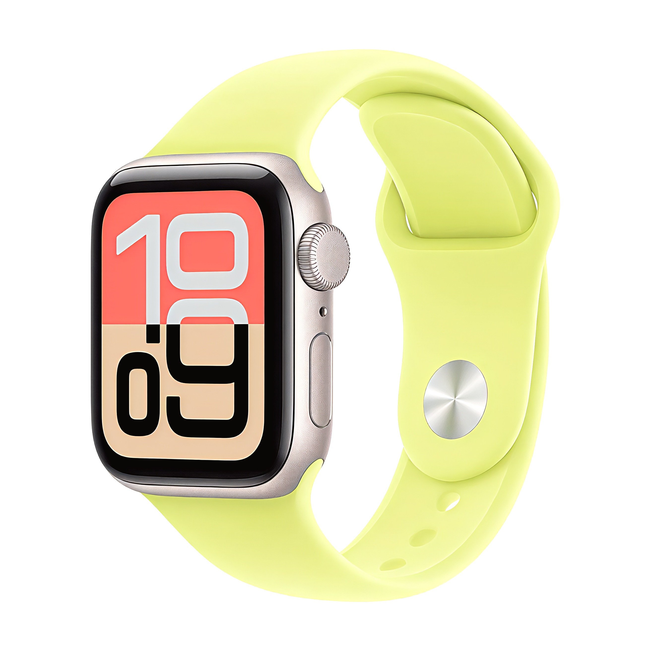 Apple Watch SE 3 40 mm, Starlight Aluminum Neon Yellow Sport Band (M/L)